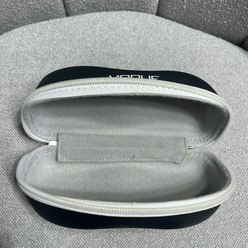 Vogue White Frame Silver Gradient Shield Sunglasses with Case
